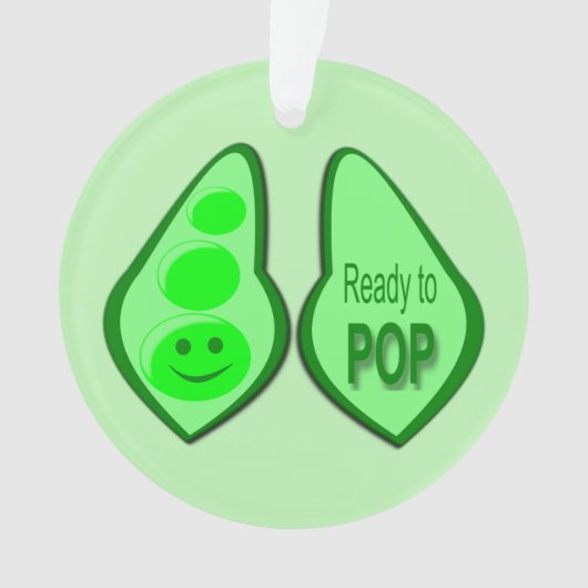 Bereit für den Pop, schwangere grüne Erbse Ornament (Vorderseite)