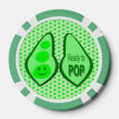 Bereit für den Pop Schwangere Grüne Erbse Pokerchips (Rückseite)