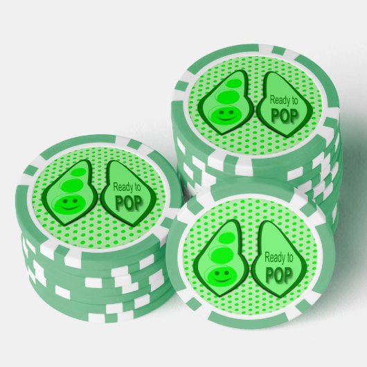 Bereit für den Pop Schwangere Grüne Erbse Pokerchips (Stapel)