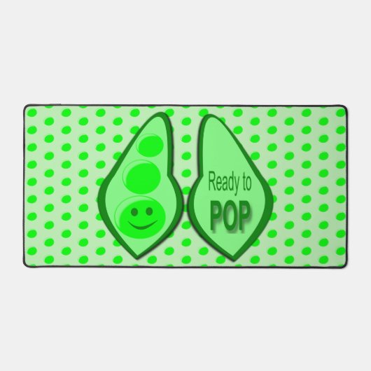 Bereit für den Pop Schwangere Grüne Erbse Schreibtischunterlage (Vorderseite)