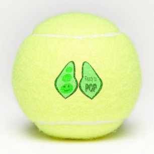 Bereit für den Pop Schwangere Grüne Erbse Tennisbälle