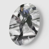 Bereit für den Puck-Ice Hockey-Spieler Große Wanduhr (Winkel)