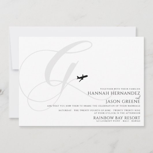 Bereit für den Start G erste Einladung zur Hochzei (Vorderseite)