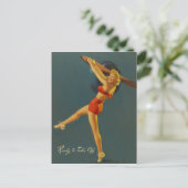 Bereit für den Start von PinUp Postkarte (Stehend Vorderseite)