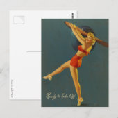 Bereit für den Start von PinUp Postkarte (Vorne/Hinten)