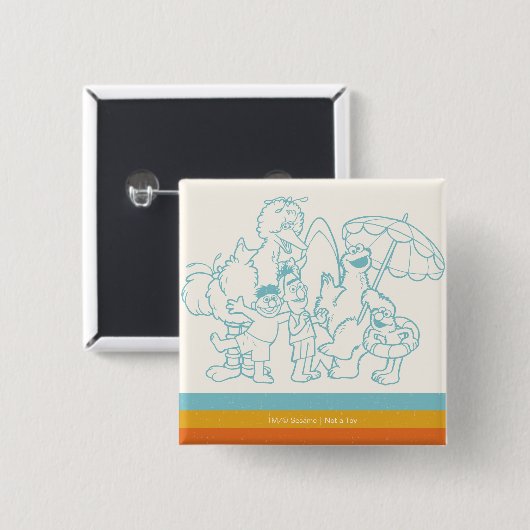 Bereit für den Strand Button (Vorne & Hinten)