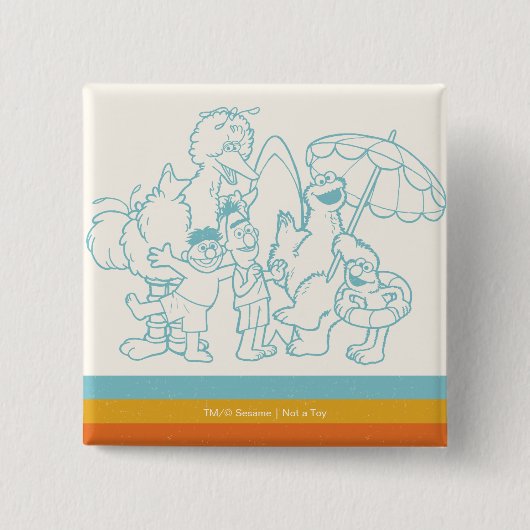 Bereit für den Strand Button (Vorderseite)