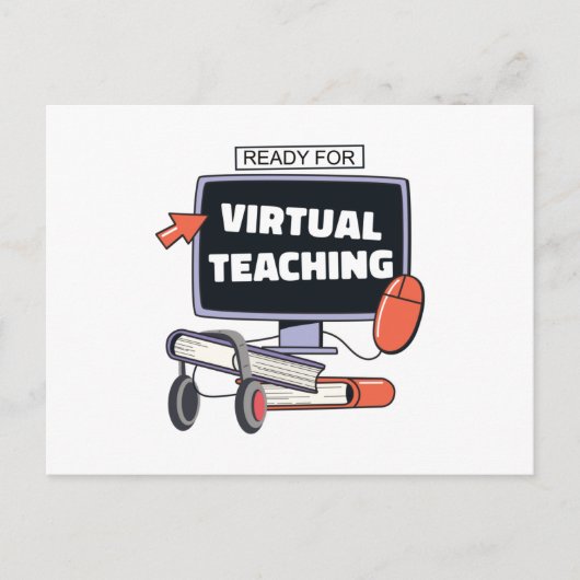 Bereit für den virtuellen Unterricht Postkarte (Vorderseite)