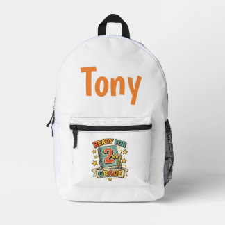 Bereit für die 2. Klasse Vintage-Back-to-School-De Bedruckter Rucksack