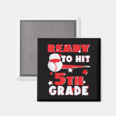 Bereit für die 5. Klasse Baseball Lehrer Kinder zu Magnet (Vorderseite/Rückseite)