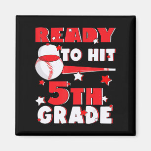 Bereit für die 5. Klasse Baseball Lehrer Kinder zu Magnet
