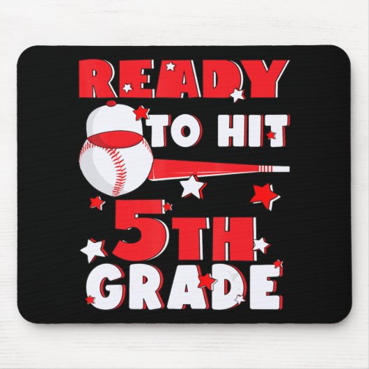 Bereit für die 5. Klasse Baseball Lehrer Kinder zu Mousepad (Vorne)