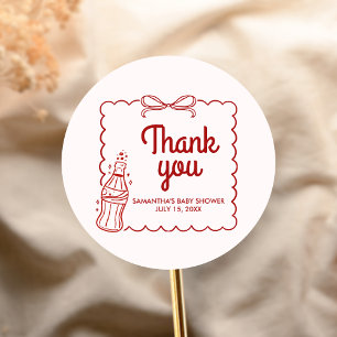 Bereit für die Babyparty mit Soda Runder Aufkleber