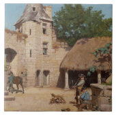 Bereit für die Jagd (mittelalterliche Szene) Fliese (Vorderseite)