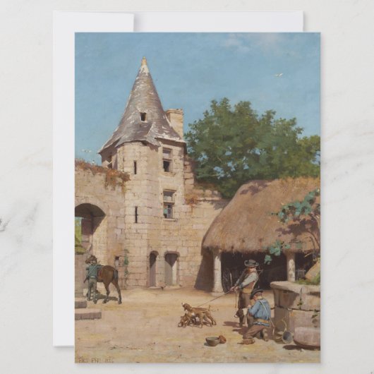 Bereit für die Jagd (mittelalterliche Szene) Karte (Vorderseite)