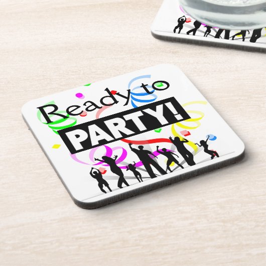 Bereit für die Party-Getränkeabdeckung Getränkeuntersetzer (Linke Seite)