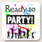 Bereit für die Party-Getränkeabdeckung Getränkeuntersetzer (Vorderseite)