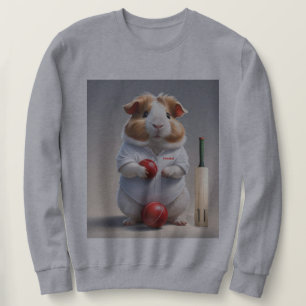 Bereit für die Pitch, Guinea Schweinekricketer Sweatshirt