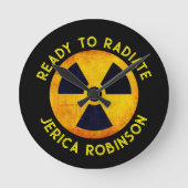 Bereit für die Radiographie Runde Wanduhr (Vorderseite)