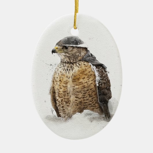 Bereit für die Schnee-Keramik Ornament (Vorne)