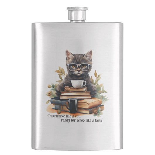 Bereit für die Schule wie ein Boss Flachmann (Vorderseite)