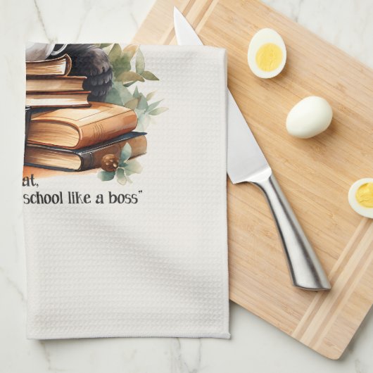 Bereit für die Schule wie ein Boss Geschirrtuch (Viertel Falte)