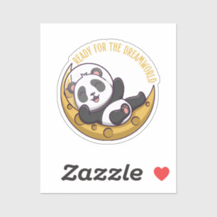 Bereit für die Traumwelt Hallo kleiner Panda in pa Aufkleber