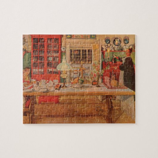 Bereit für ein Kartenspiel von Carl Larsson Puzzle (Horizontal)
