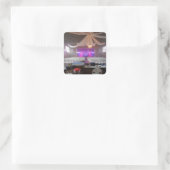 Bereit für ein Konzert Quadratischer Aufkleber (Tasche)