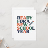 Bereit für ein neues Schuljahr Karte (Vorderseite/Rückseite Beispiel)