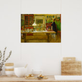 Bereit für ein Spiel von Carl Larsson Poster (Küche)