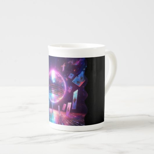 Bereit für eine Nacht des Tanzes und Glücksspiels Porzellantasse (Vorderseite Rechts)