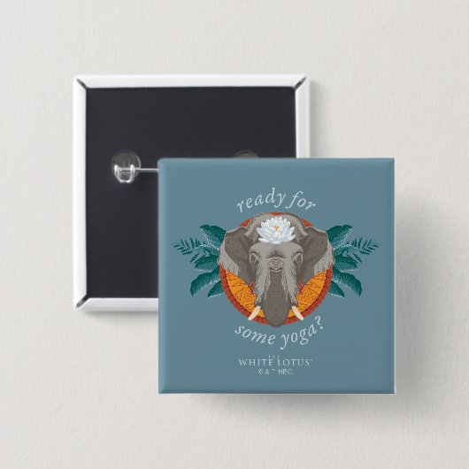 Bereit für einige Yoga? - Der weiße Lotus Button (Vorne & Hinten)