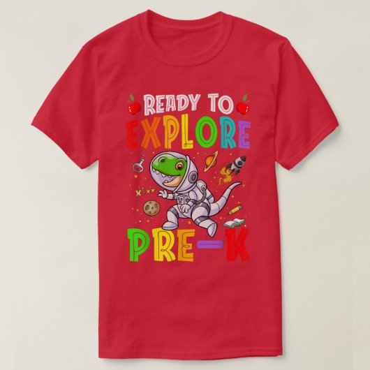 Bereit für Eplore Prek Astronaut T Re Dinosaur Boy T-Shirt (Design vorne)