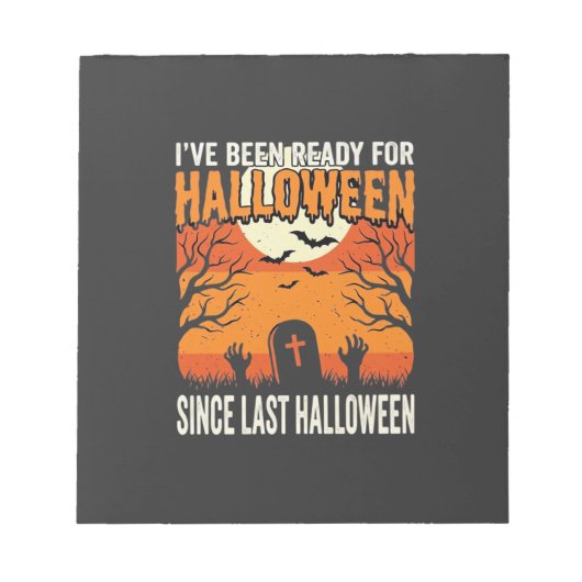 Bereit für Halloween-Friedhof-Design_1 Notizblock (Vorderseite)
