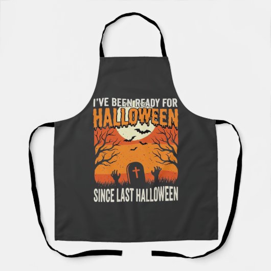 Bereit für Halloween-Friedhof-Design_1 Schürze (Vorderseite)