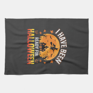 Bereit für Halloween Hexen Spukhaus Design Geschirrtuch