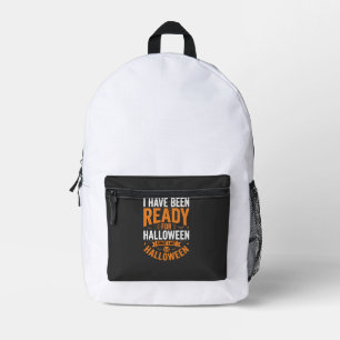 Bereit für Halloween-Kürbis-Totenkopf-Design Bedruckter Rucksack