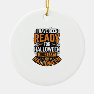 Bereit für Halloween Vintage Gruseliges Shirt-Desi Keramik Ornament