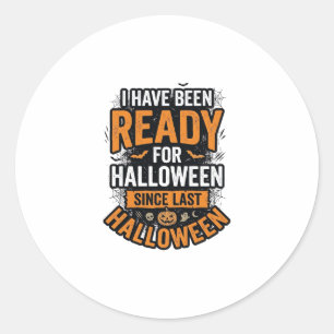 Bereit für Halloween Vintage Gruseliges Shirt-Desi Runder Aufkleber