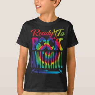 Bereit für Heimunterricht an der Gefärbte Krawat T-Shirt