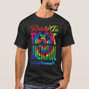 Bereit für Heimunterricht an der Gefärbte Krawatte T-Shirt