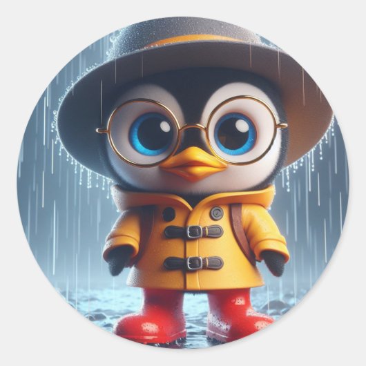 Bereit für jeden Pinguin Runder Aufkleber (Vorderseite)