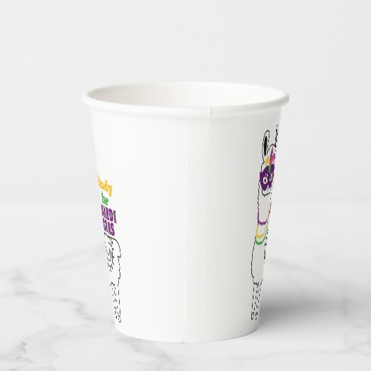 Bereit für Mardi Gras Lama Masken Party Pappbecher (Rechts)