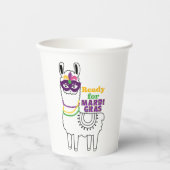 Bereit für Mardi Gras Lama Masken Party Pappbecher (Vorderseite)