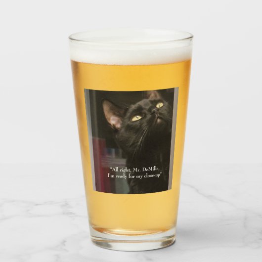 Bereit für mein Nah-Up Black Cat Glass Glas (Vorne (Gefüllt))