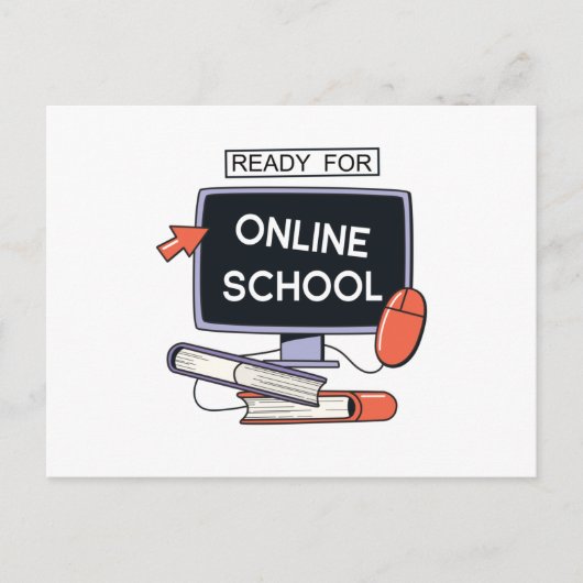 Bereit für Online School Postkarte (Vorderseite)