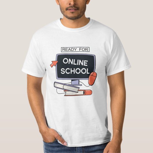 Bereit für Online School T-Shirt (Vorderseite)