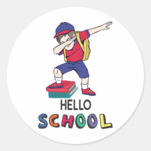 Bereit für Online-Schule Runder Aufkleber