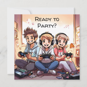 Bereit für Party   Gaming Geburtstagsparty Einladung